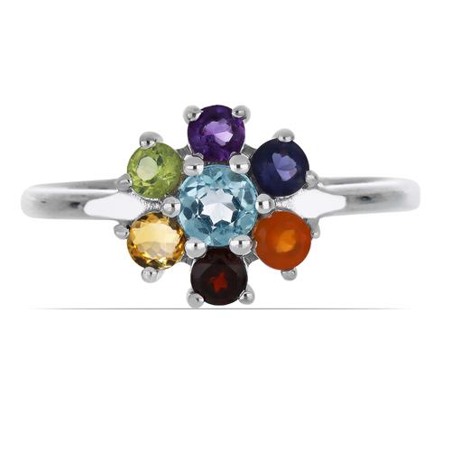 BUY 925 STERLING SILVER REAL CHAKRA STONES STYLISH RING 